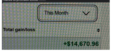 Monthly total gain — +$14,670.96