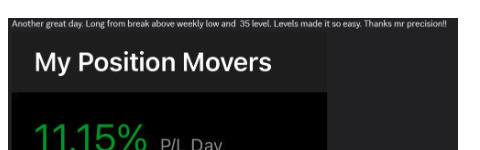 Position movers — +11.15% P/L day